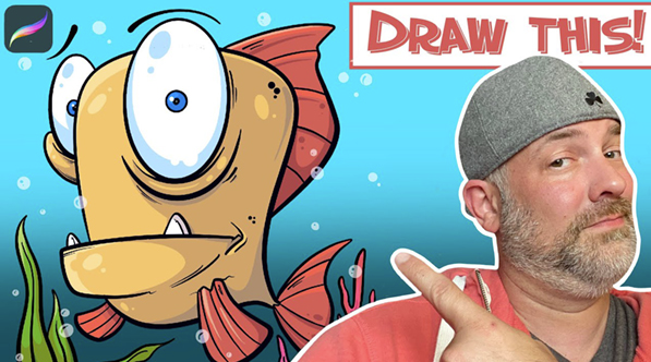 How to Draw a Cartoon From Sketch to Finished Design in Procreate Tutorial