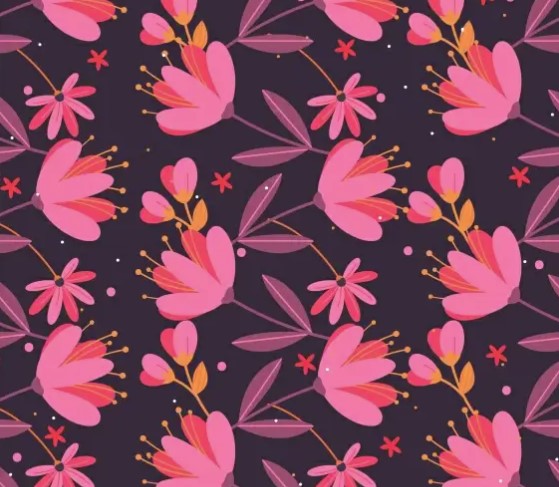 Floral pattern template colored