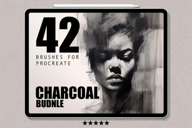 Charcoal Brushes for Procreate