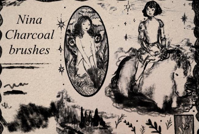 Nina’s Procreate Charcoal Brush Set