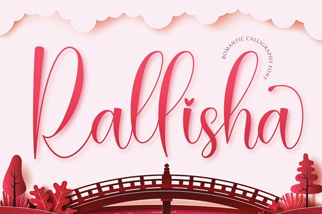 Rallisha romantic calligraphy font