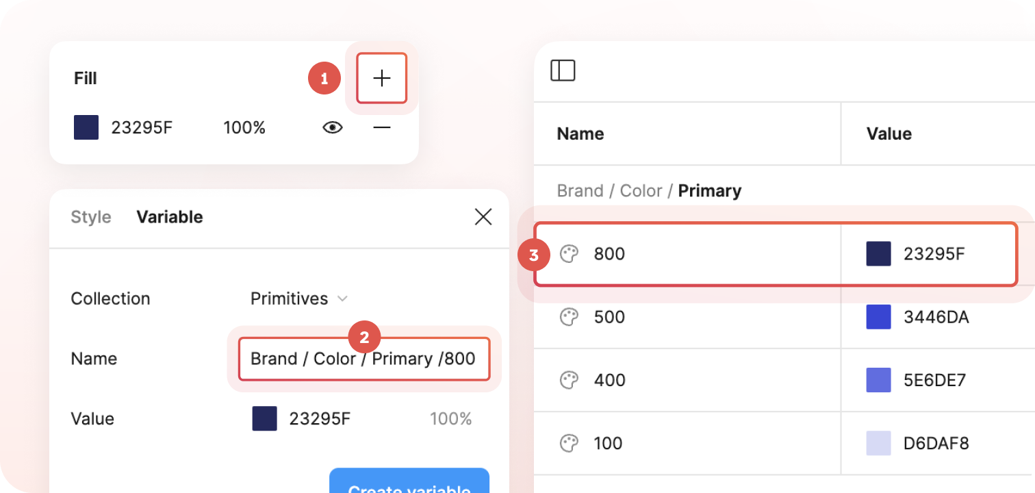 How to create color variables in Figma