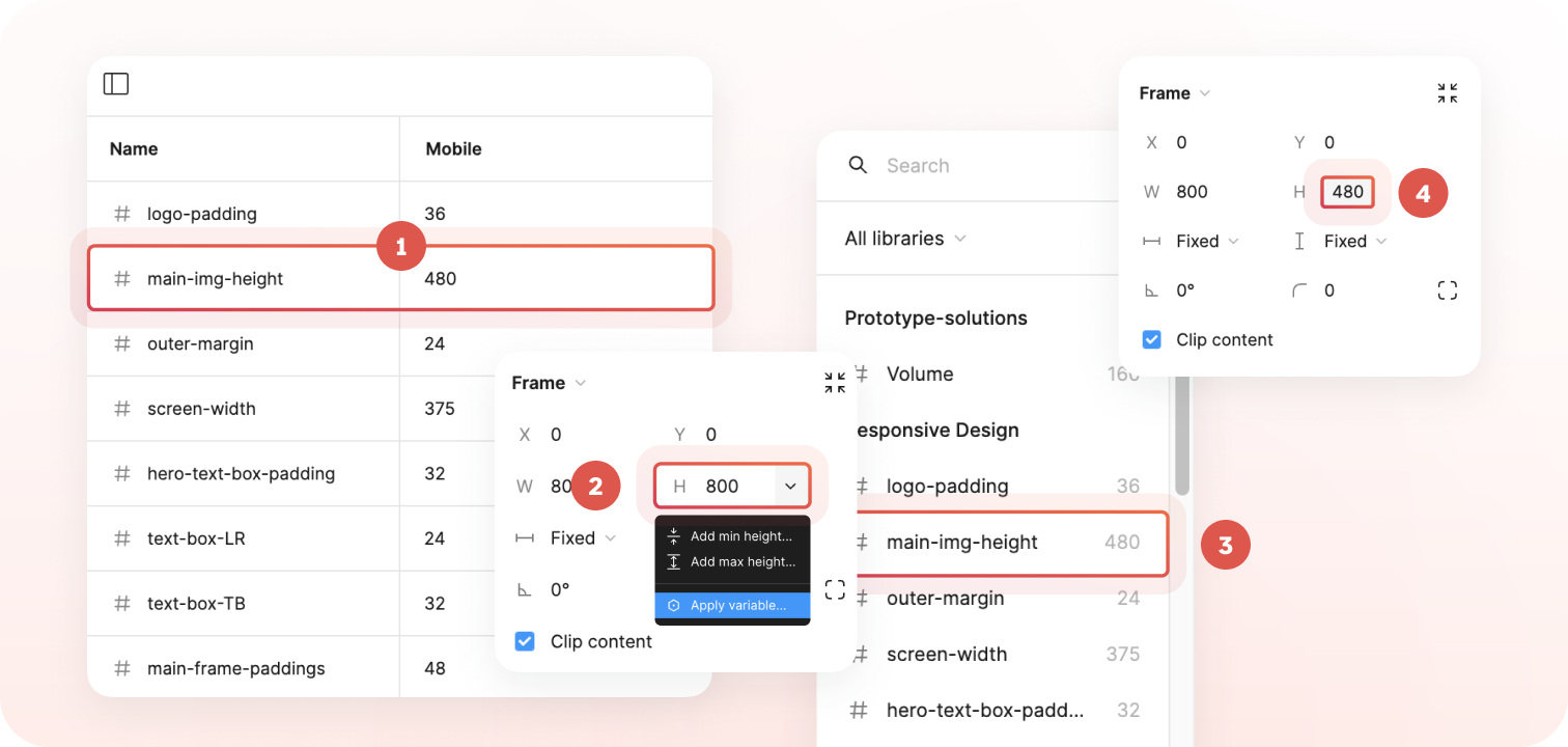 How to create number variables in Figma