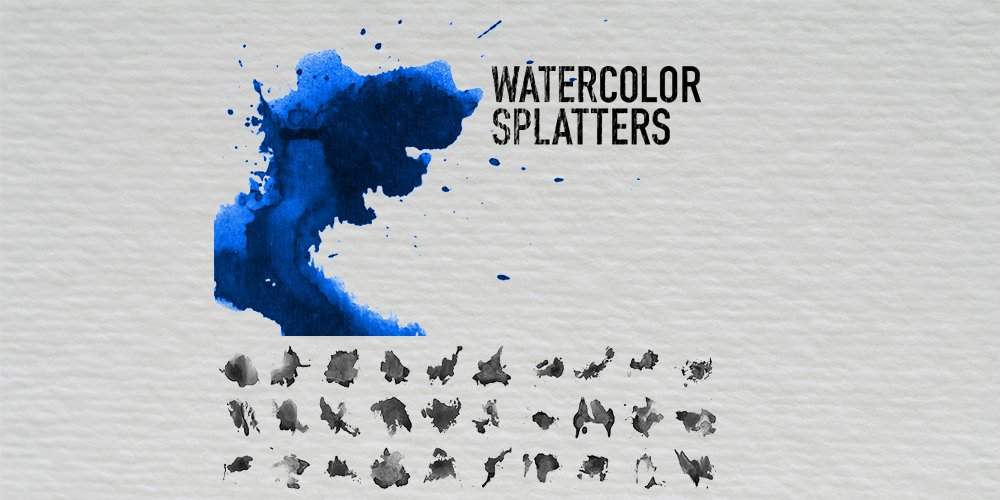 Акварельные брызги кисти