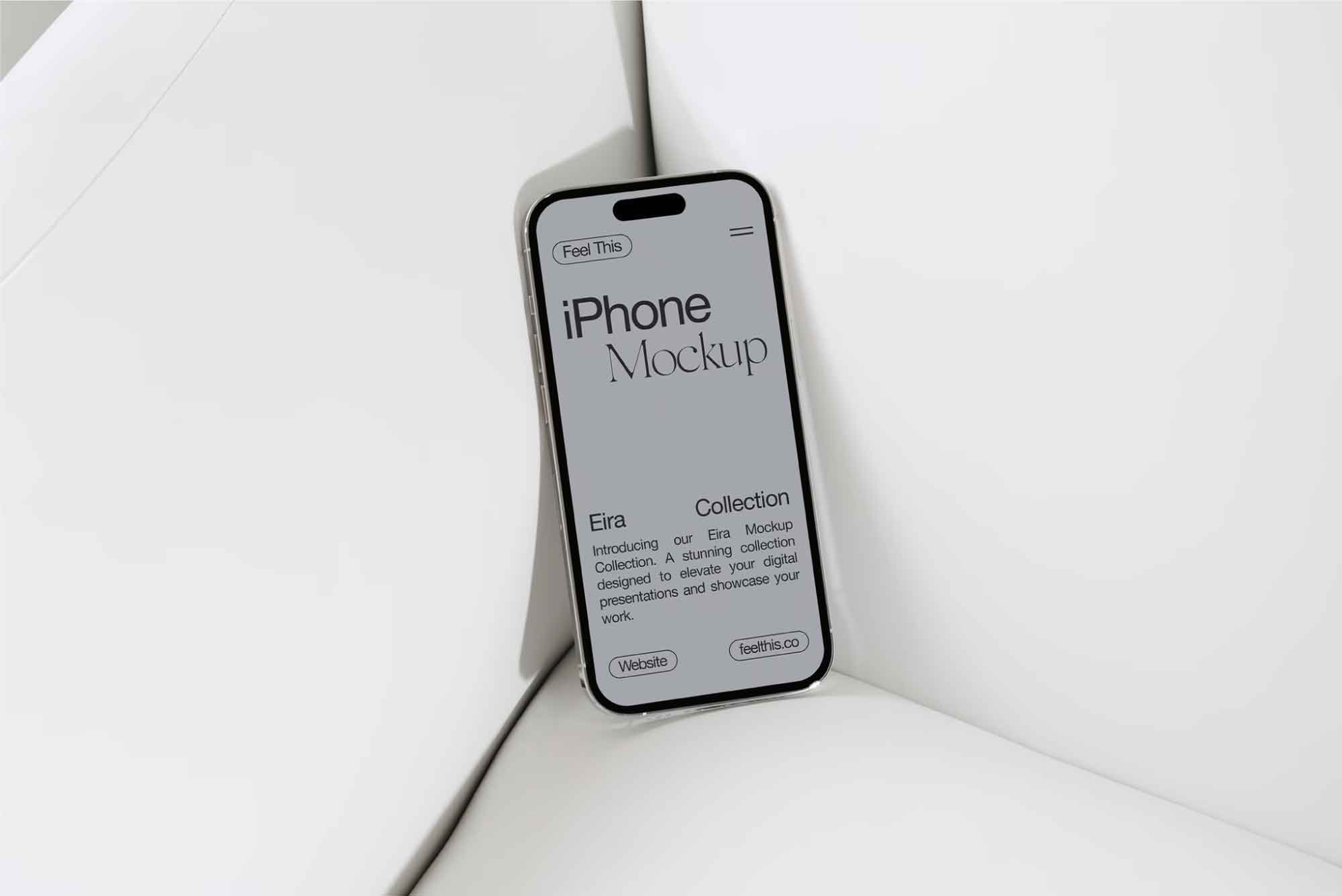 iPhone 14 Pro Mockup on Sofa PSD