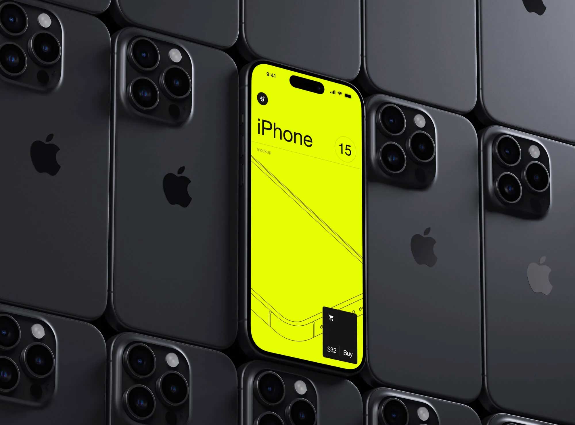 iPhone 15 Grid Mockup