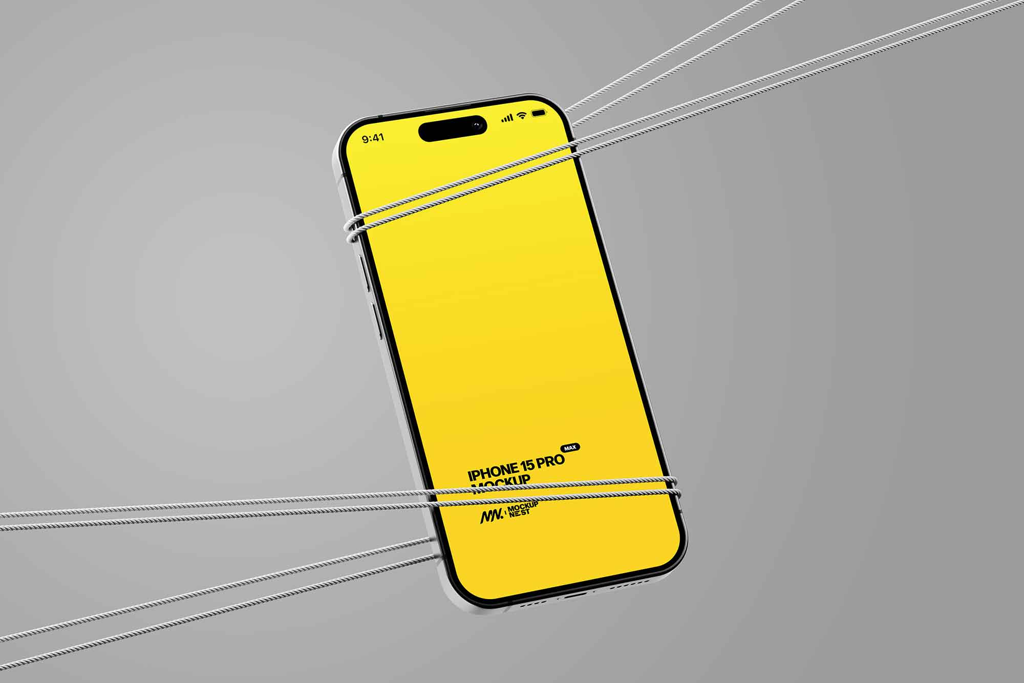 iPhone 15 Pro Mockup with Rope