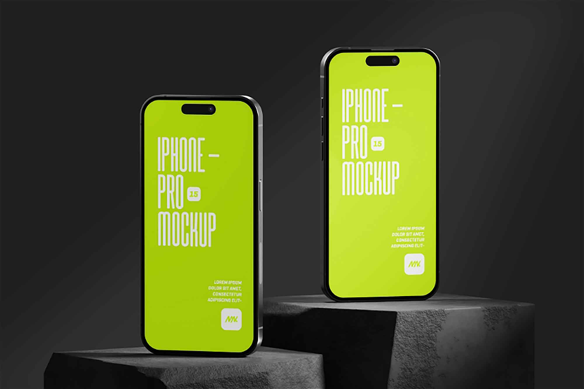 iPhone 15 Pro On Rock Mockup 2