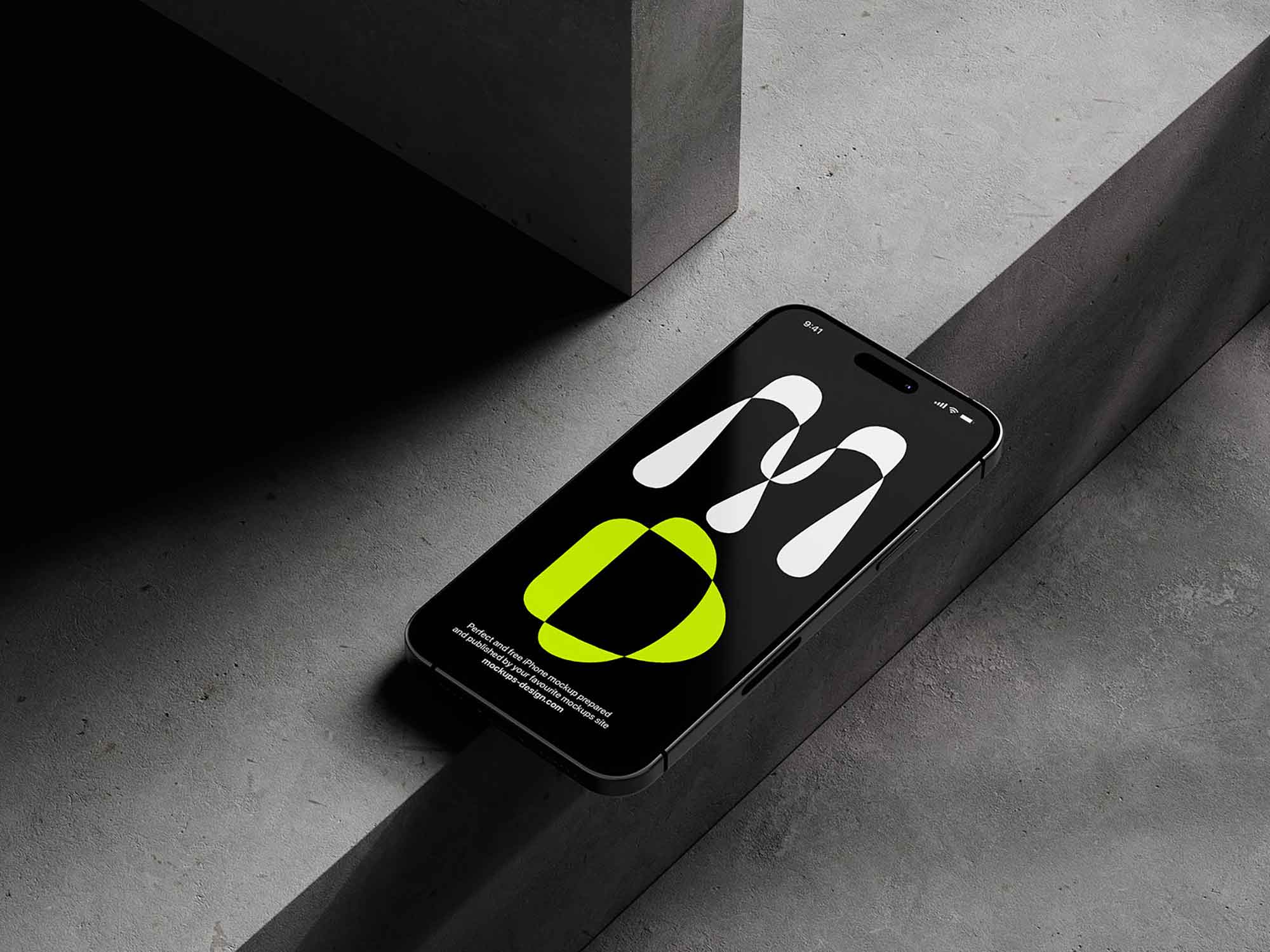 iPhone 15 on Concrete Mockup 3