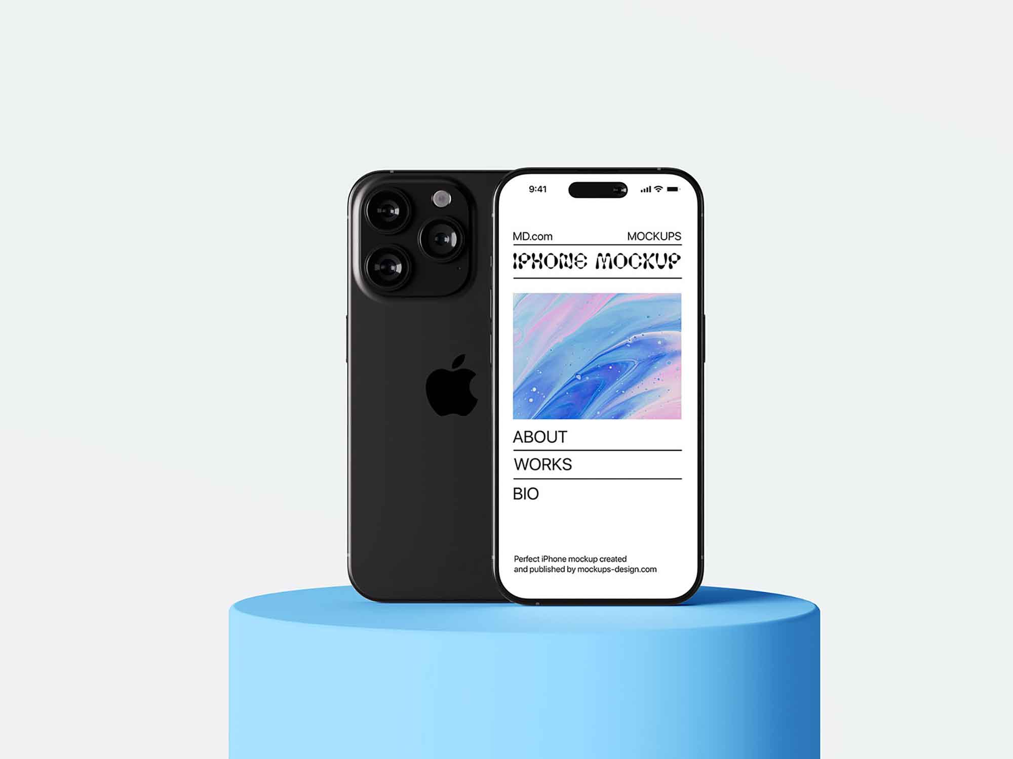 iPhone 15 on Podium Mockup 3