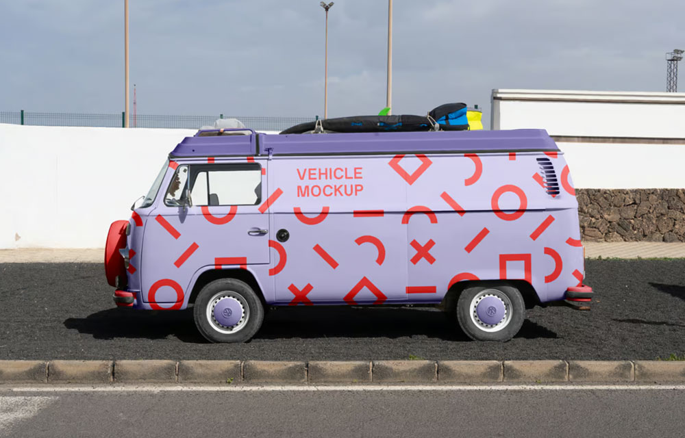 Free Volkswagen Camper Mockup