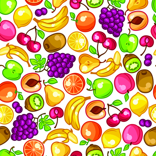 Vector fresh fruit seamless pattern graphics