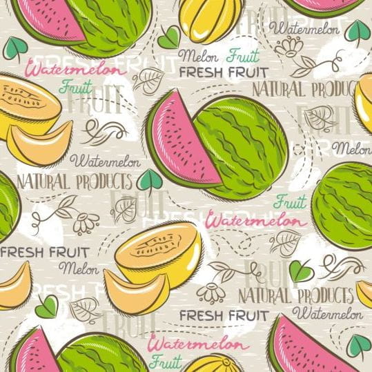 Fruits hand drawn vector seamless pattern 15 eps