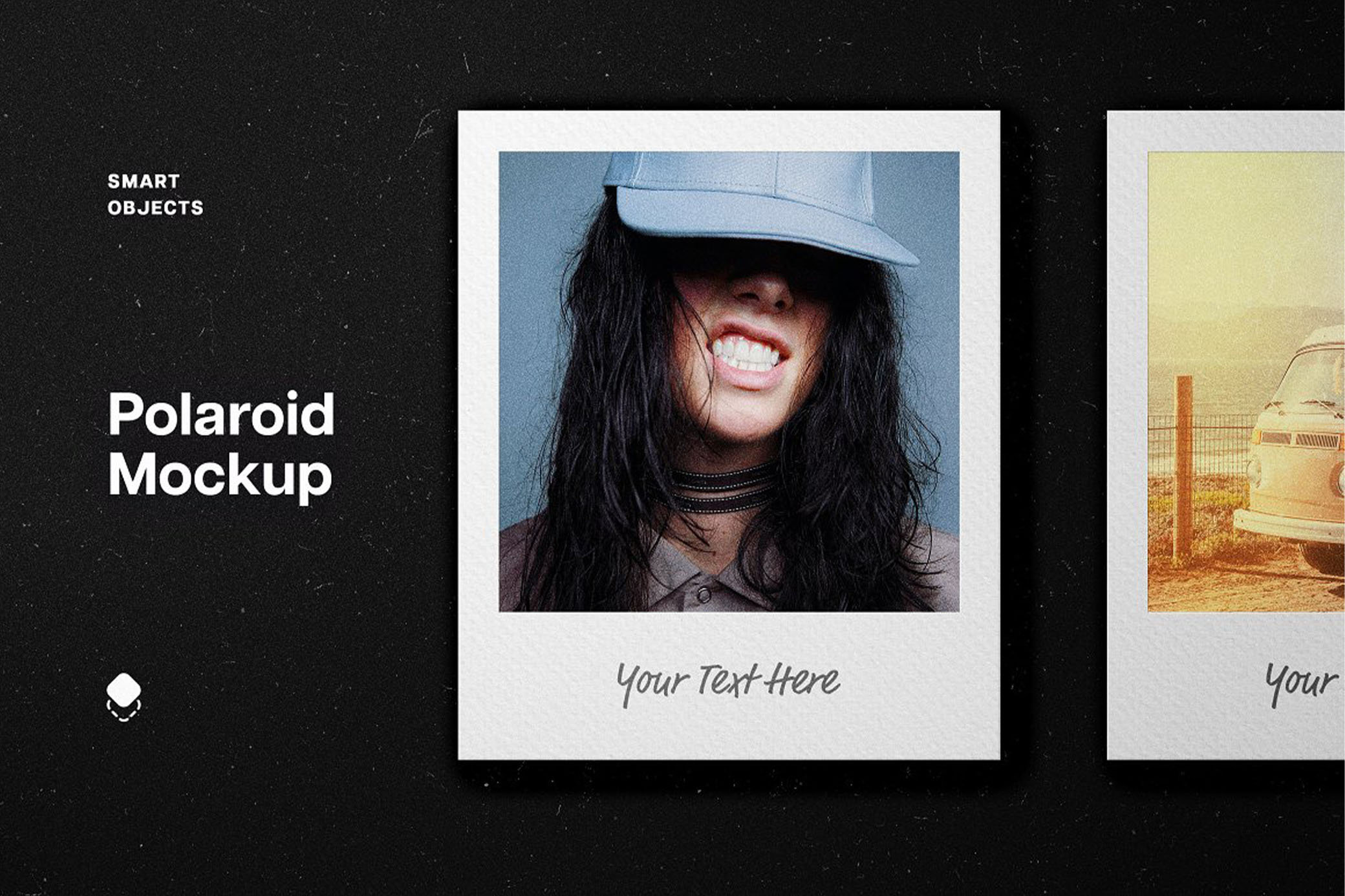 3 Shots of Polaroid Frame Mockup FREE PSD