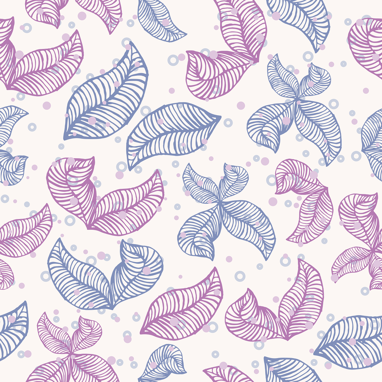 Free leaves line art background vector