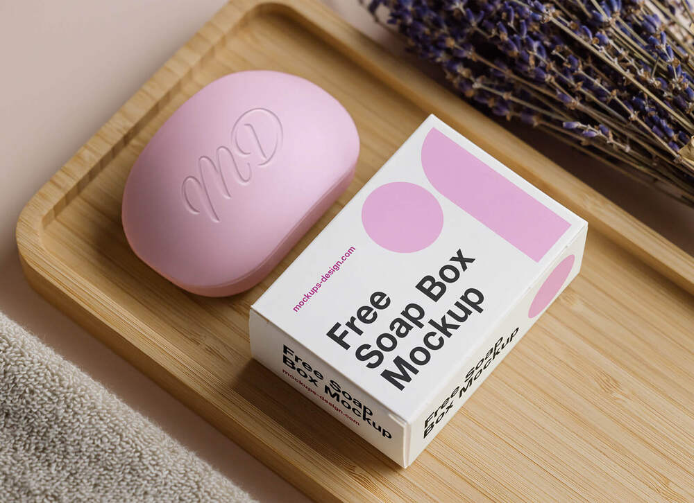 A free soap bar packaging mockup