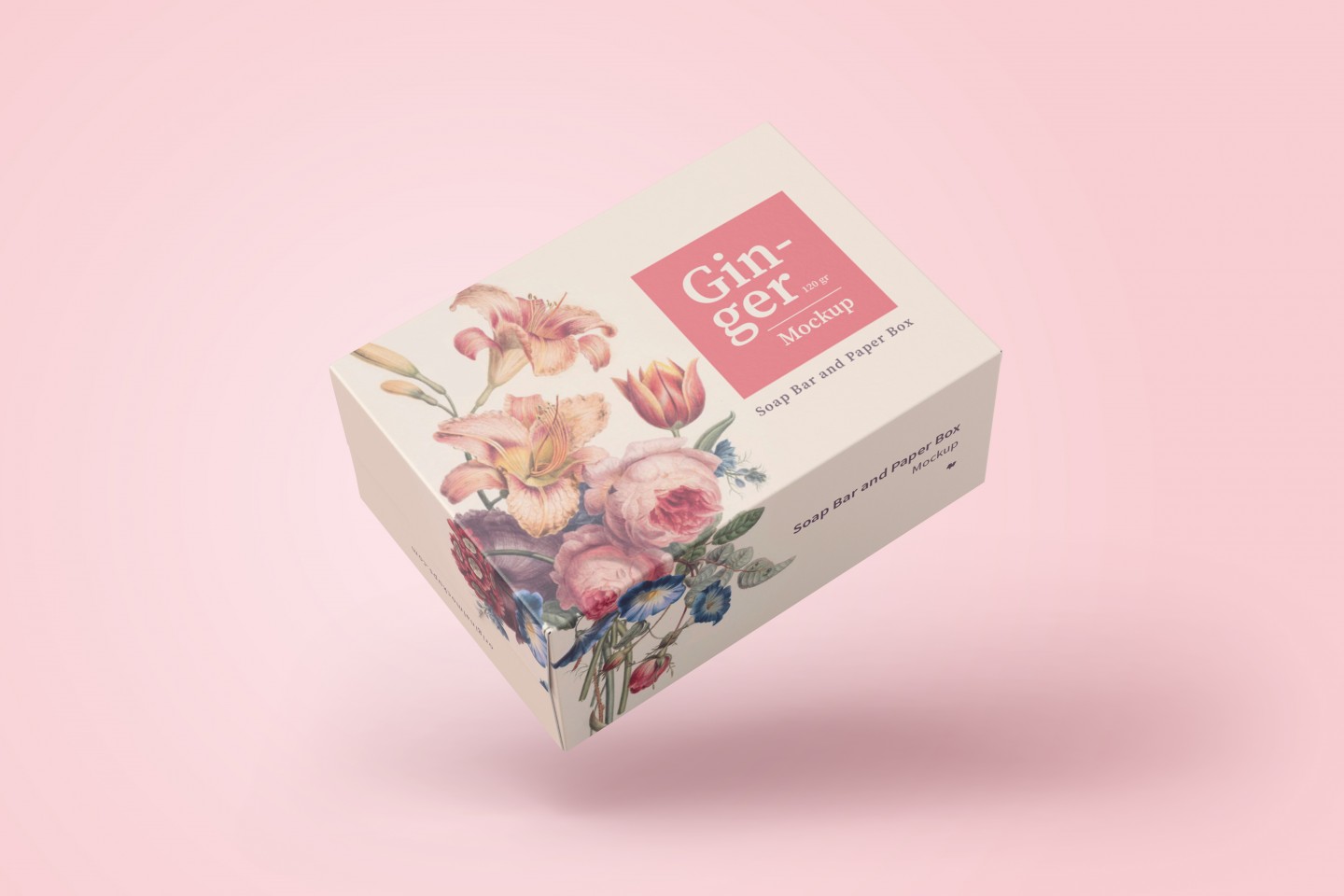 A free soap bar and paper box mockup